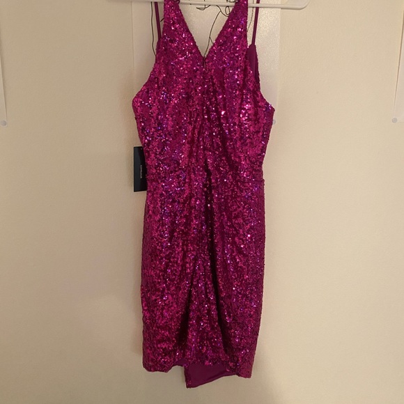 Lulus BodyCon Mini Asymmetrical Dress - Picture 6 of 7